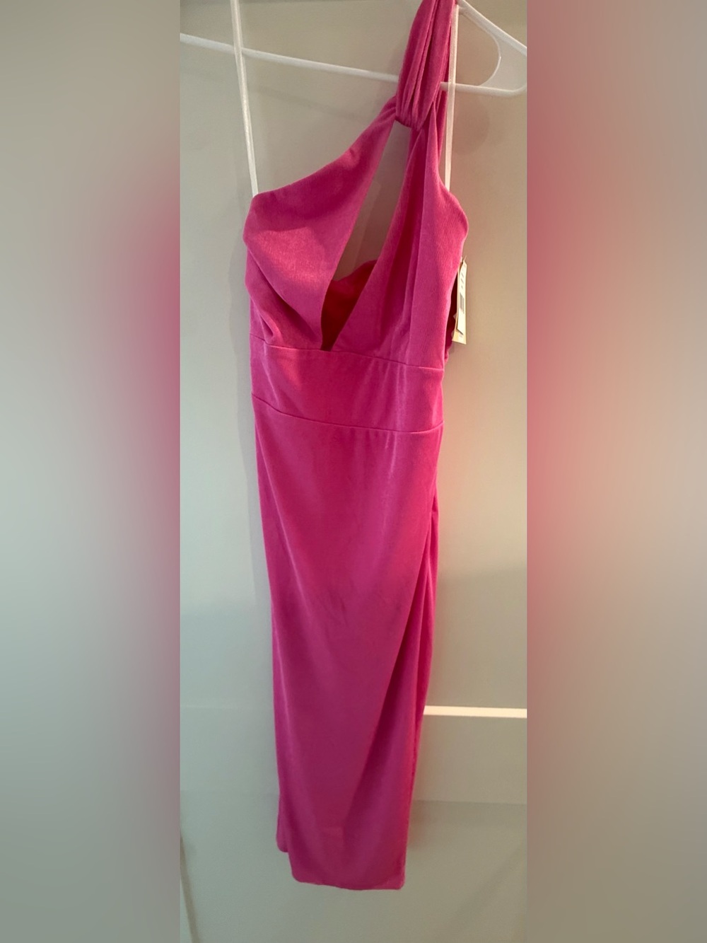 Katie May One-Shoulder Fuchsia Cocktail Dress